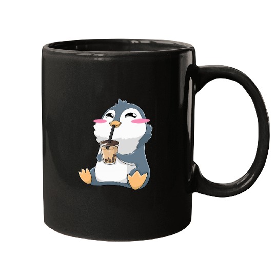 Penguin Pet Boba Bubble Tea Anime Kawaii Cute Mugs