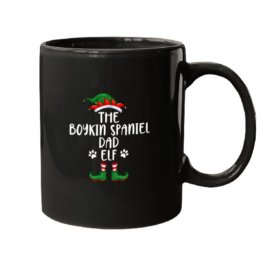 Boykin Spaniel Dad Dog Elf Christmas Funny Matching Pajama Mugs