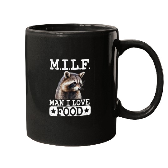Raccoon Pet MILF Man I Love Food Raccoon 3 Mugs