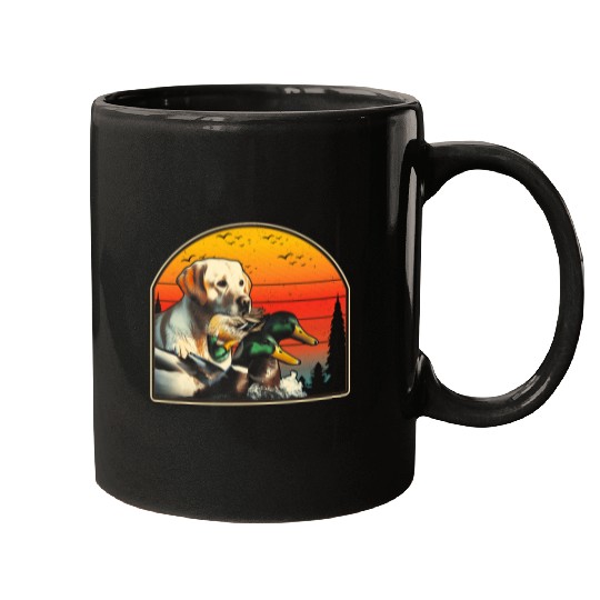 Sunset Labrador Retriever Mallard Ducks Wild Duck Hunting Mugs