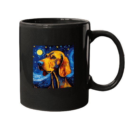 Coonhound Starry Night For Dog Mom Dog Dad 1 Mugs