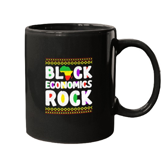 African American Black Economics Rock Juneteenth Mugs