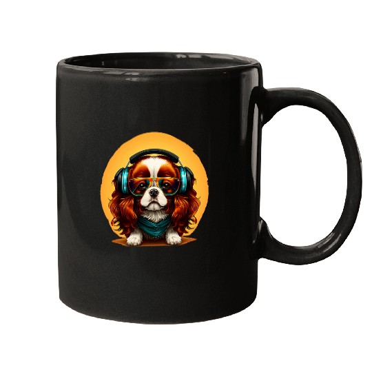 Funny Cavalier King Charles Spaniel Cute Dj Electronic Music Mugs