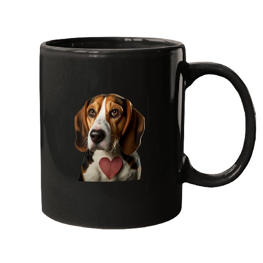 American Foxhound Valentines Day 3 Mugs