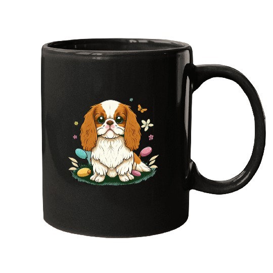 Funny Cavalier King Charles Spaniel Cute Easter day Bunny 1 Mugs