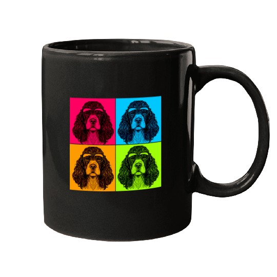 Boykin Spaniel Dog Pop Art Design Illustration Colorful Mugs