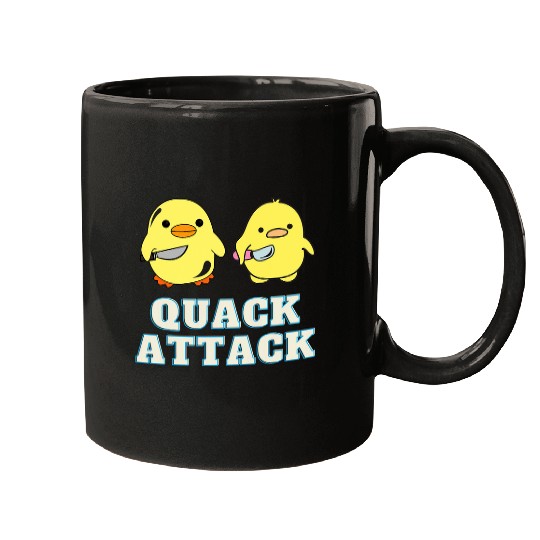 Duck Pet Quack Attack By Angry Green and Yellow Duck 1 Mugs