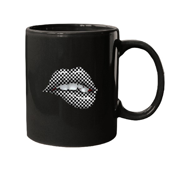 Cool Checkered For Women Girls Lip Checkerboard Car Racing 21 Mugs