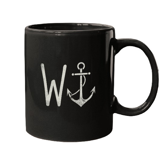 Wanker W Anchor Funny Nautical slang Insult wordplay sailing Mugs