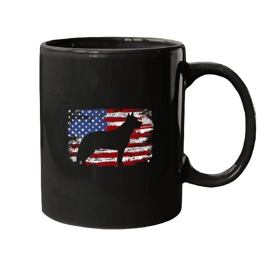 Australian Cattle vintages USA Flag Mugs