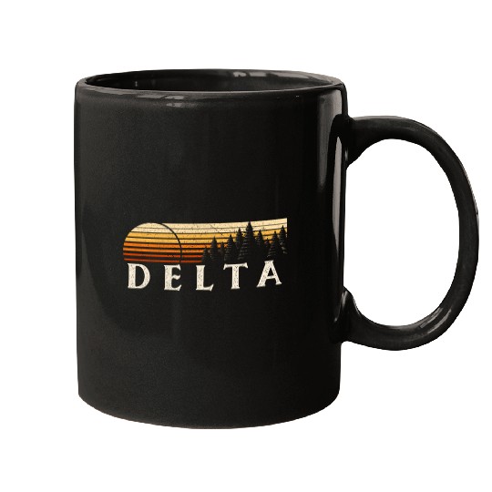 Delta SC vintages Evergreen Sunset Eighties Retro Mugs
