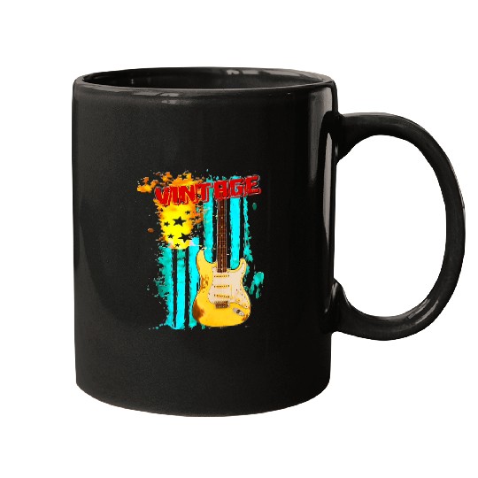 Guitarist vintages Guitar US.Flag Distressed Guitar Player Guitar Mugs