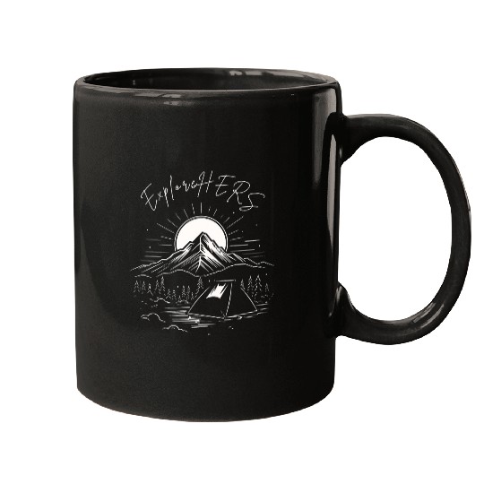 Women Hiking Mountain Nature Sunrise Peak Explore Hers Mugs