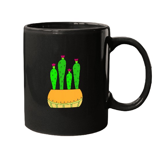 Delicate Melon Pot Cacti Mugs