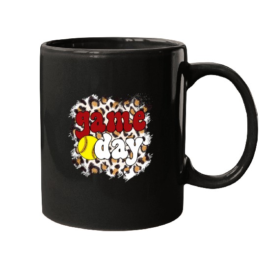 Game Day Leopard Softball Game Day 1 Mugs