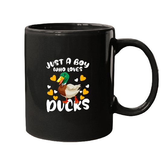Duck Pet Kids Funny Duck Just A Boy Who Loves Ducks Mugs