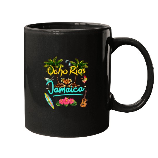 Surf Life Ocho Rios Jamaica Beach Summer Palm Surf Sun Set Palm Trees Mugs