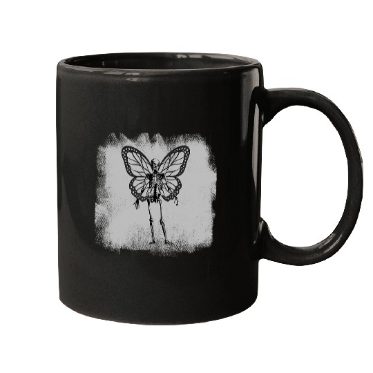 Fairy Grunge Fairycore Skeletons Butterfly Gothic Pose Paint Mugs