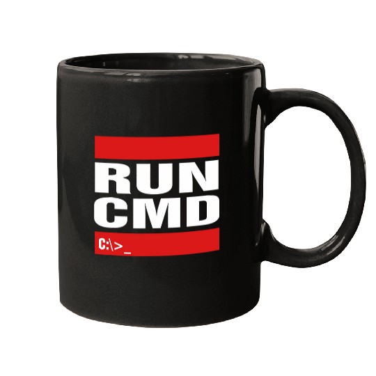 Run CMD Computer Programming Coder Tech Geeky Mugs