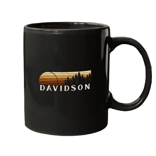 Davidson SC vintages Evergreen Sunset Eighties Retro Mugs