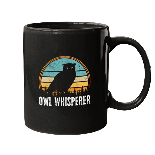 Owl Pet Whisperer Retro Birds Of Prey Enthusiast Nocturnal Mugs