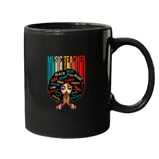 Black Music Teacher Afro Love Melanin African American Women Mugs