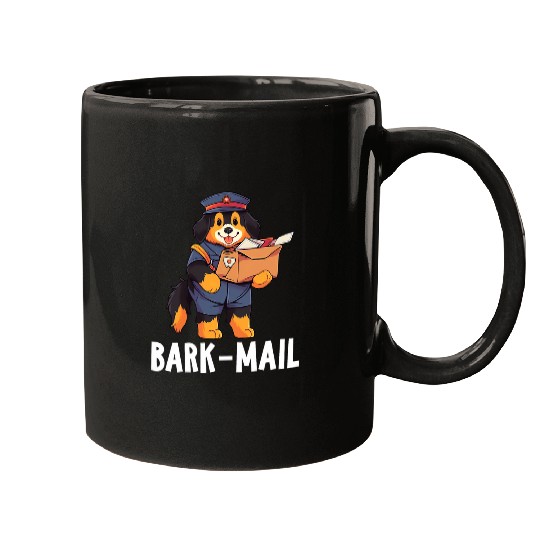 Bernese Mountain Dog Barkmail Funny Mailman Mugs
