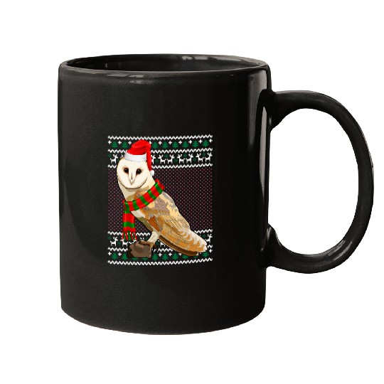 Owl Pet Funny xmass Santa Hat Barn Owl Ugly Christmas Mugs
