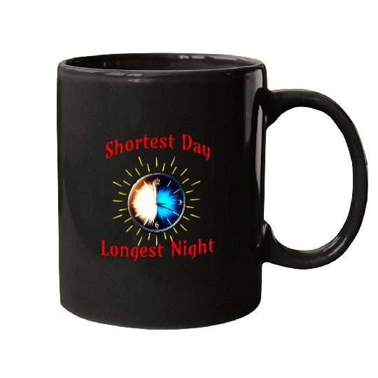 Winter Solstice Equinox ClockCelestial Night Day Balance Mugs