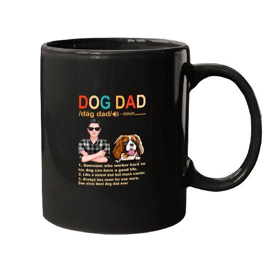 Cavalier King Charles Spaniel Dog Dad Definition Fathers Day Mugs
