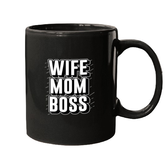 Wife Mom Boss for Mommy and me matching Mugs