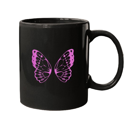 Fairycore Goblincore Line Art Graphic Fairy Butterfly Wings Mugs