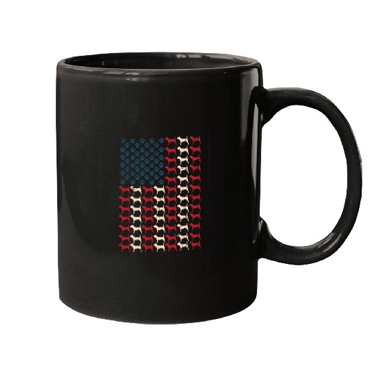 vintages Beagle Dog Paw As American Flag Funny Owner Mugs
