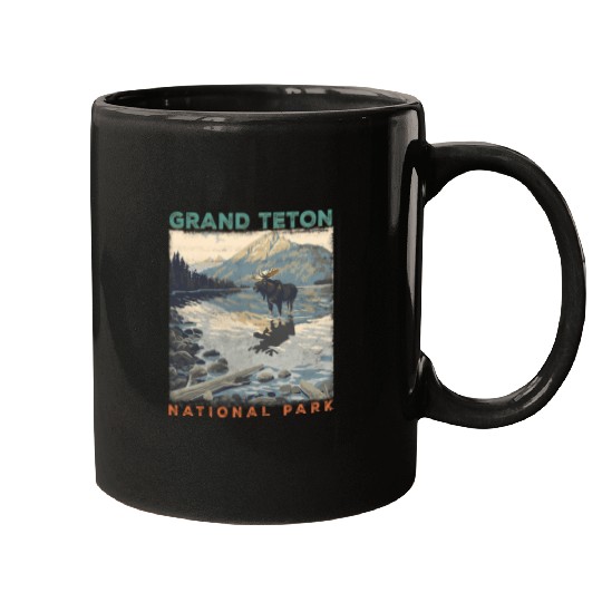 Retro Grand Teton National Park Wyoming Est 1929 Hiking Mugs