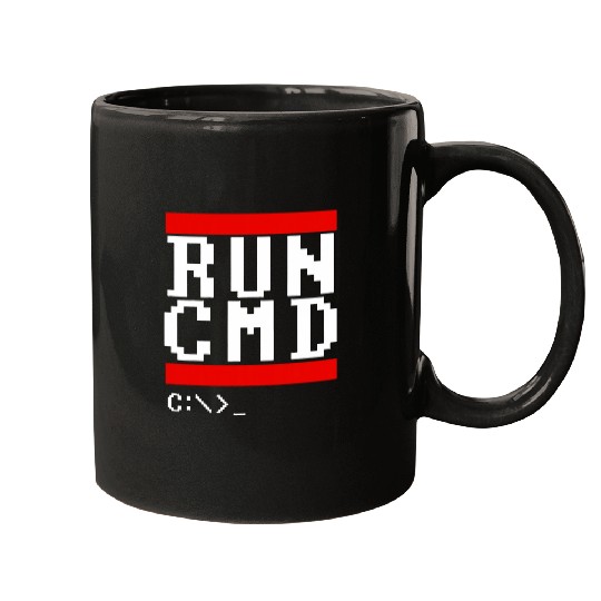 Run CMD Funny Programmer Coding Mugs