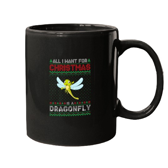 Dragonfly Christmas Outfits for Men Women Ugly xmass Sweater Mugs