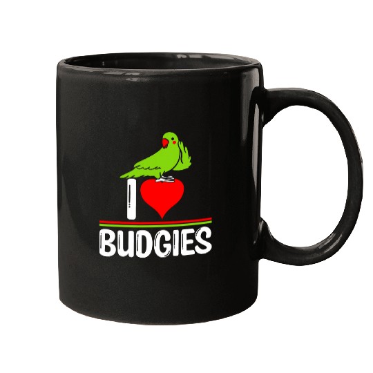 I Love Budgies Funny Cute Bird Meme Parrot Mom Dad Mugs