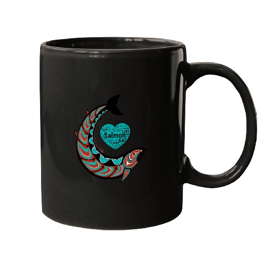 Pacific Northwest Salmon Fishing Design Mugs