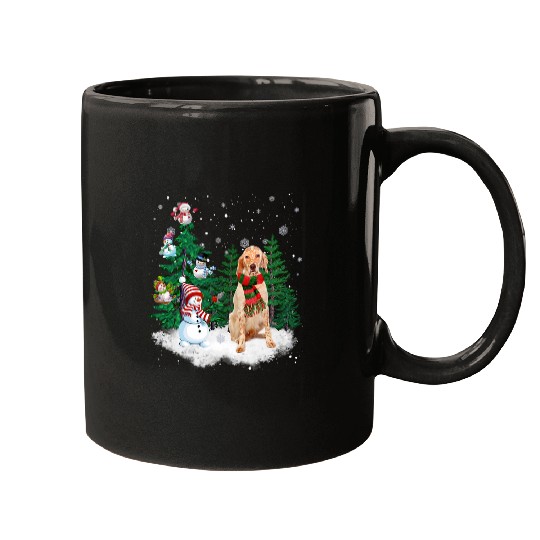 English Setter Dog Christmas Snowman xmass Tree Pajama Mugs