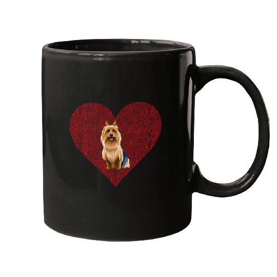 Australian Terrier Valentines Day Dog Love Fingerprint 2 Mugs