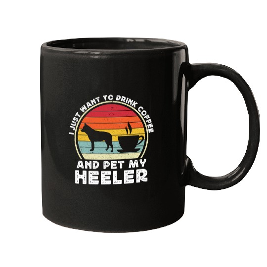 Coffee And Heeler Dog For Women Men Blue Australian Cattle Mugs