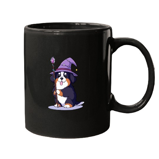 Bernese Mountain Dog Wizard Funny Magic Mugs