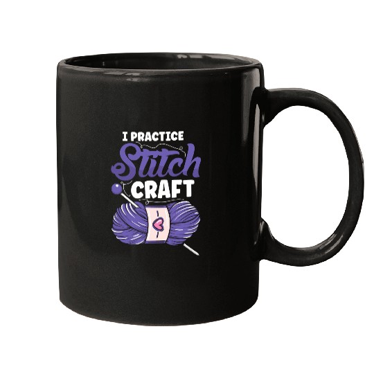 Knitting Yarn I practice stitch craft Crocheter Crochet Mugs