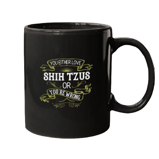 Funny Shih Tzu Retro Design Shihtzu Shitzu Dog Breed Mom Dad Mugs