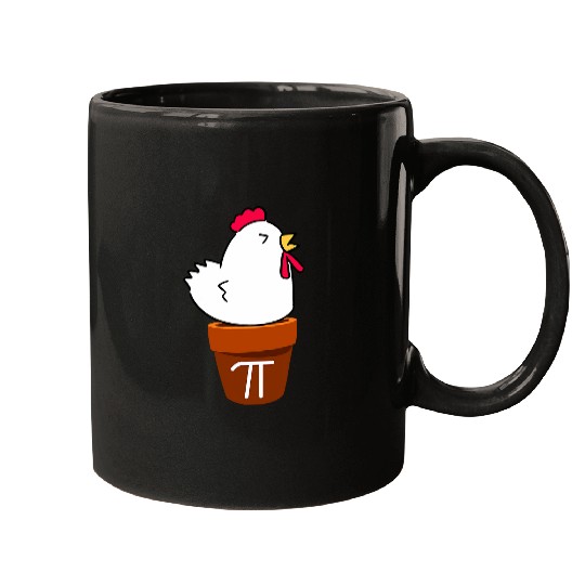 Cute Chicken Pot Pie Funny Math Pun Pi Symbol Mugs