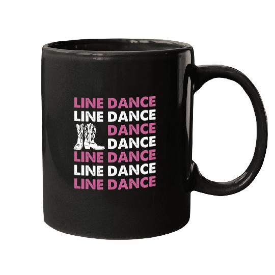 Country Line Dancing Western Dancer Cowboy Boots Graphic Mugs