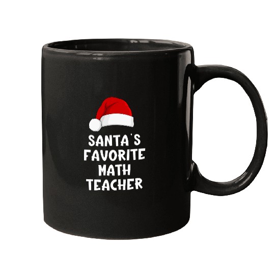 Christmas Santas Favorite Math Teacher Funny xmass Pajama Mugs