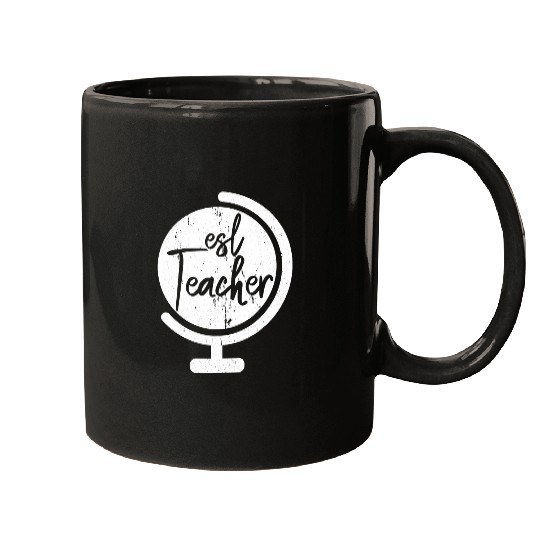ESL Teacher Globe Back to Campus Teacher Student English Mugs