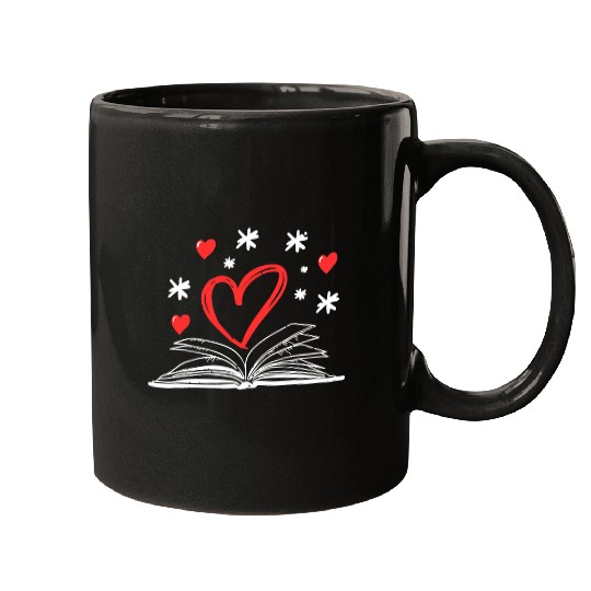 Reading Book Bookworm Librarian Valentines Day Book Reader Mugs