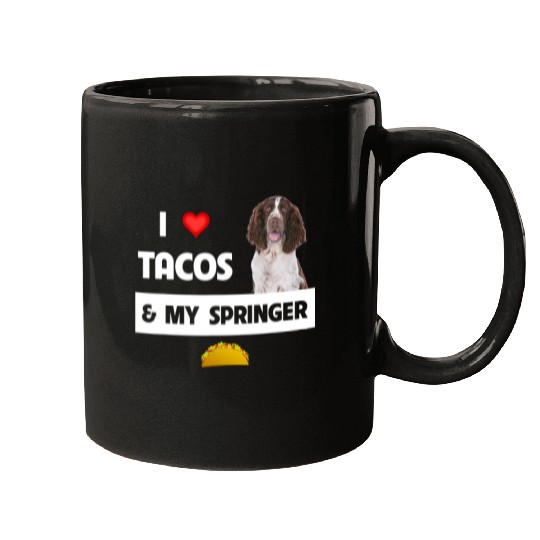 I Love Tacos and My Springer Spaniel Dog Mexican Food Lovers 3 Mugs